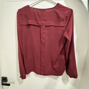 Burgundy Long Sleeve Blouse
